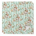 thumbnail image 1 of Easter Bunny Cloth Napkins, Spring Easter Eggs Botanical Green Striped Washable and Reusable Dinner Napkins Set of 2, Table Napkin for Kitchen Party Birthday Wedding Hotel Housewarming 20"x20", 1 of 9