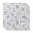 thumbnail image 1 of Easter Bunny Cloth Napkins, Spring Purple Flower Rustic Farmhouse Grey Plaid Washable and Reusable Dinner Napkins Set of 4, Table Napkin for Kitchen Party Birthday Wedding Hotel Housewarming 20"x20", 1 of 9