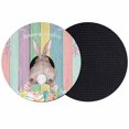 thumbnail image 1 of Easter Bunny Coasters Set of 2, Absorbent Coasters for Drinks, Eggs Cute Rabbit Colorful Wooden Grain Rustic Coaster for Desk Coffee Table Protection, Home Decor House Warming Gifts 4", 1 of 8