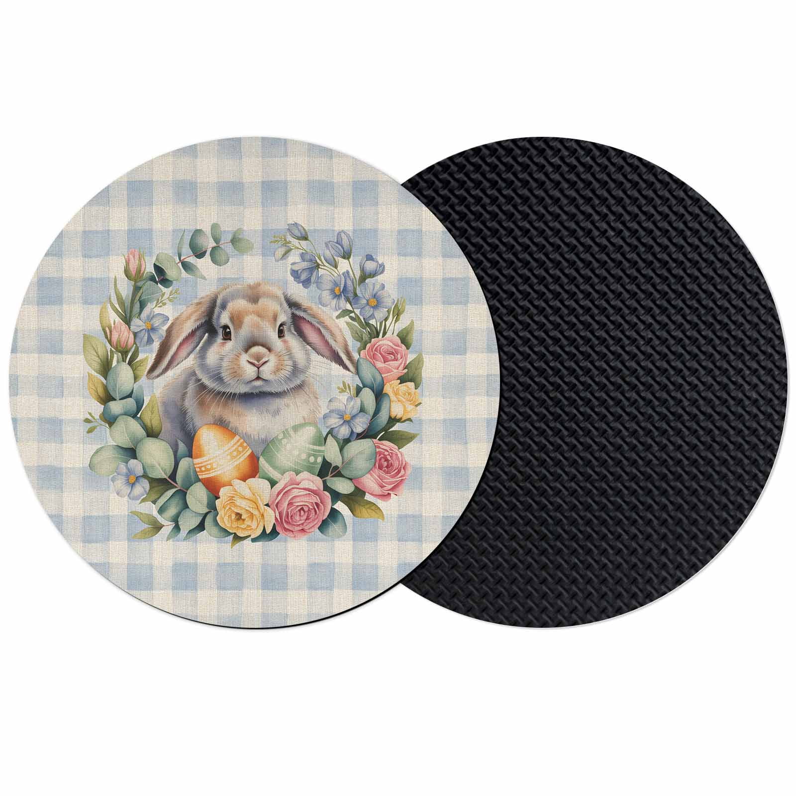 Easter Bunny Coasters Set of 2, Absorbent Coasters for Drinks, Retro ...