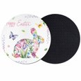 thumbnail image 1 of Easter Bunny Coasters Set of 2, Absorbent Coasters for Drinks, Spring Flower Daisy Tulips Pastoral Butterfly Coaster for Desk Coffee Table Protection, Home Decor House Warming Gifts 4", 1 of 8