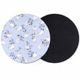 thumbnail image 1 of Easter Bunny Coasters Set of 2, Absorbent Coasters for Drinks, Spring Purple Flower Rustic Rabbit Blue Coaster for Desk Coffee Table Protection, Home Decor House Warming Gifts 4", 1 of 8