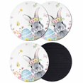 thumbnail image 1 of Easter Bunny Coasters Set of 4, Absorbent Coasters for Drinks, Blue Easter Eggs Spring Floral Butterflies Coaster for Desk Coffee Table Protection, Home Decor House Warming Gifts 4", 1 of 8