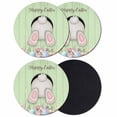 thumbnail image 1 of Easter Bunny Coasters Set of 4, Absorbent Coasters for Drinks, Colorful Eggs Cute Rabbit Green Country Wooden Coaster for Desk Coffee Table Protection, Home Decor House Warming Gifts 4", 1 of 8
