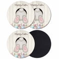 thumbnail image 1 of Easter Bunny Coasters Set of 4, Absorbent Coasters for Drinks, Colorful Eggs Cute Rabbit Grey Country Wooden Coaster for Desk Coffee Table Protection, Home Decor House Warming Gifts 4", 1 of 8