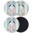 thumbnail image 1 of Easter Bunny Coasters Set of 4, Absorbent Coasters for Drinks, Cute Rabbit Eggs Flowers Farmhouse Wood Coaster for Desk Coffee Table Protection, Home Decor House Warming Gifts 4", 1 of 8