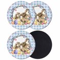 thumbnail image 1 of Easter Bunny Coasters Set of 4, Absorbent Coasters for Drinks, Spring Easter Eggs Chick Floral Blue Check Coaster for Desk Coffee Table Protection, Home Decor House Warming Gifts 4", 1 of 8