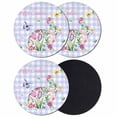 thumbnail image 1 of Easter Bunny Coasters Set of 4, Absorbent Coasters for Drinks, Spring Flower Daisy Tulips Purple Plaid Coaster for Desk Coffee Table Protection, Home Decor House Warming Gifts 4", 1 of 8