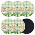 thumbnail image 1 of Easter Bunny Coasters Set of 6, Absorbent Coasters for Drinks, Spring Easter Eggs Chicken Sage Green Plaid Coaster for Desk Coffee Table Protection, Home Decor House Warming Gifts 4", 1 of 8