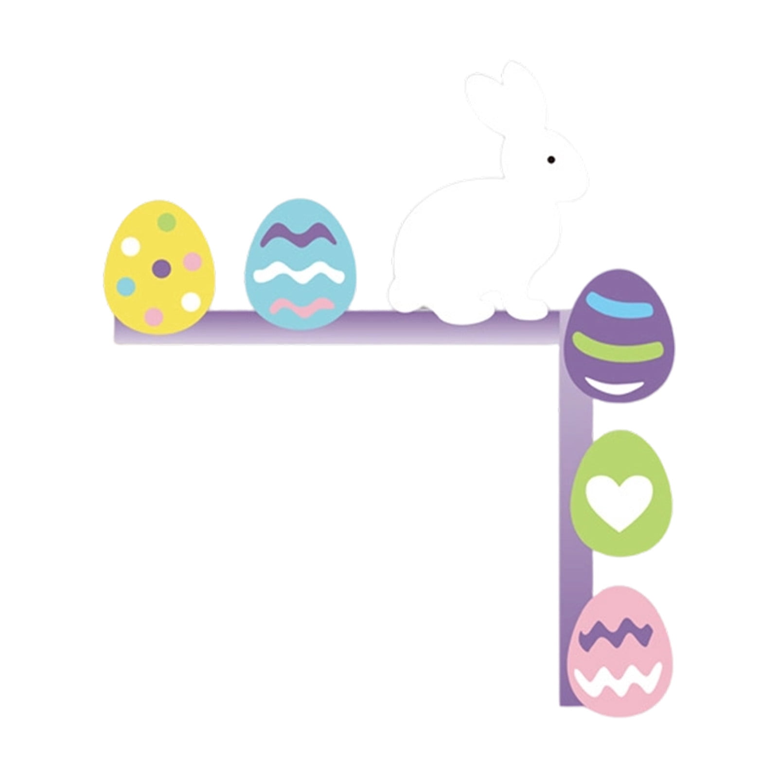 Easter Frame Rabbit Easter Bunny Corner Decoration Wooden Rabbit Eggs Door Frame Sign ...