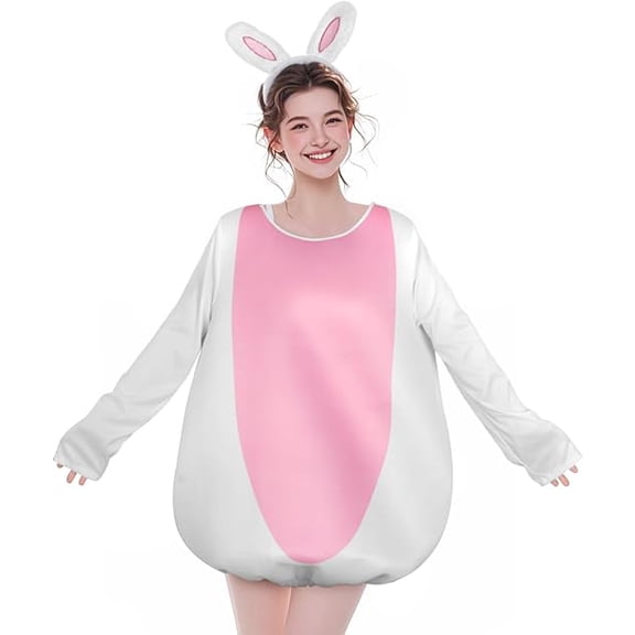 Easter Bunny Costume,Cute rabbit dress,Adult Animals Jumpsuit,Including Dresses And Headwear