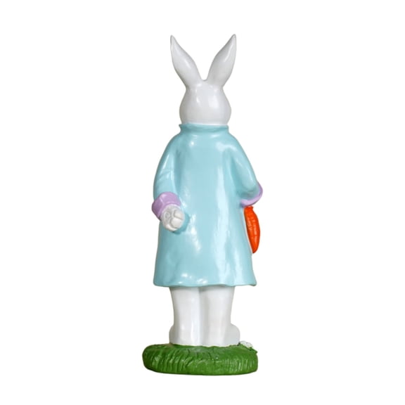 Easter Bunny Couple Resin Figurine, Mr. and Mrs. Rabbit with Top Hat and Bow, Hand-Painted Spring Decor, for Mantel and Tabletop, 3.94x3.54x10.43 Inches