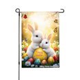 thumbnail image 1 of Easter Bunny Couple With Colorful Eggs And Butterflies Garden Flag For Home Outdoor Garden Yard Decor 12x18 Inch, 1 of 5