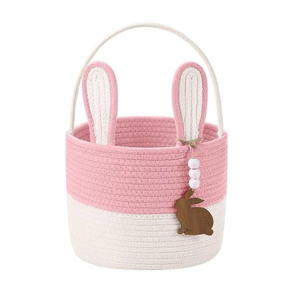 Easter Bunny Craft Kit for Kids Wood Bead Rabbit Egg Bucket DIY Knitting Project