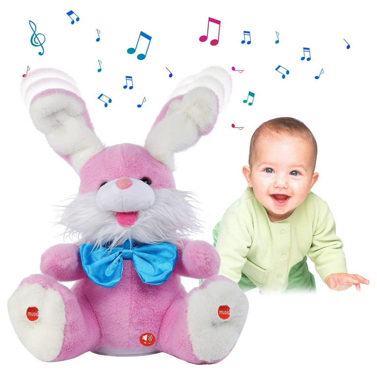Easter Bunny Easter Decor 2024 Talking Easter Rabbits Repeats What You Say Peek A Boo Toys Animated Singing Plush Floppy Ear Bunny Toys Educational