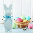 thumbnail image 1 of Easter Bunny Decor with Bow, 9.84"" Flocking Rabbit Tabletop Ornament for Easter Centerpieces, Cute Easter Rabbit Statue for Spring Home Office Table Decor, Party Supplies Gifts for Friends, 1 of 6