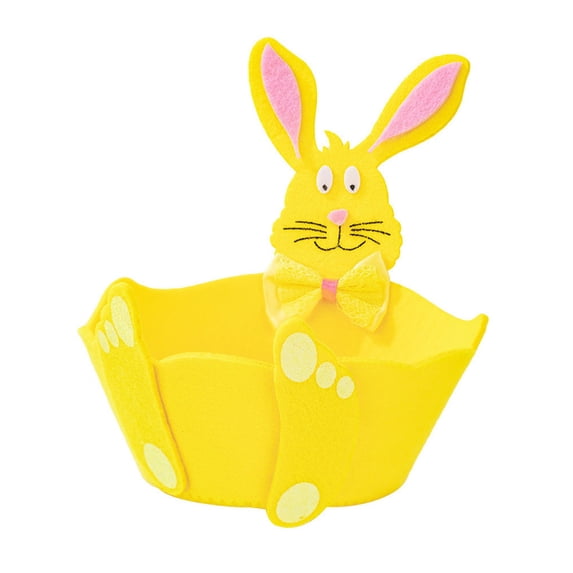 Easter Bunny Decor Candy Storage Basket, Felt Easter Bunny Candy Dishes Bowl,Cute Easter Eggs Container for Table Home Office Table Shelf Decor Party Wedding,Halloween Christmas Day
