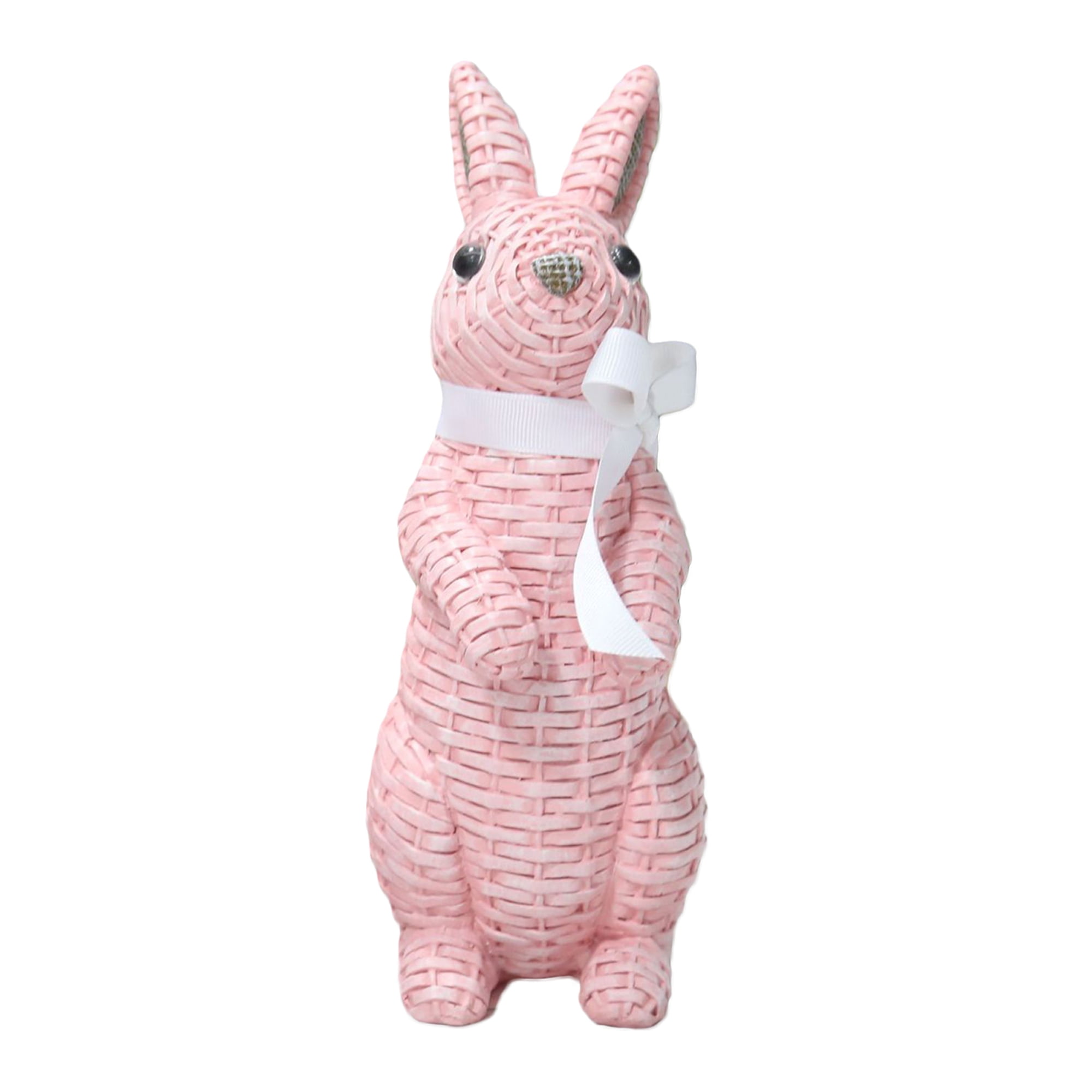 Easter Bunny Decor, Cute Rabbit Desktop Sculpture Resin Rattan Bunny ...