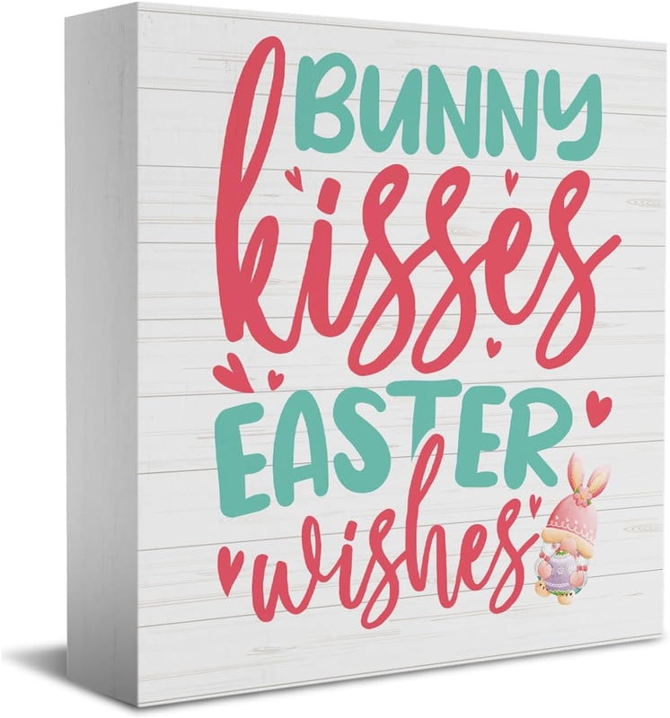 Easter Bunny Decor Desk Decor Wooden Box Sign Easter Decorations Easter