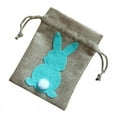 thumbnail image 1 of Easter Bunny Decor Drawstring Burlap Bag 4x5.5inch for Kids Birthday Party Accessory Durable Lightweight Easily Open or Close Washable Green, 1 of 8