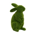 thumbnail image 1 of Easter Bunny Decor, Flocked Bunny Moss Bunnies Spring Decor Resin Rabbit Figurines for Table Desk Easter Decorations, 1 of 6