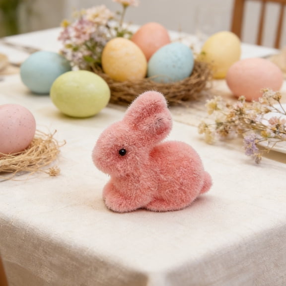 Easter Bunny Decor Foam Spring Tabletop Decorations Mini Bunny Figurines Easter Centerpiece Basket Filler Mantel Shelf Home Party Spring Easter Holiday Decor Accent