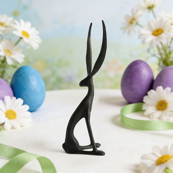 Easter Bunny Decor, Resin Bunnies Figurines Easter Decorations, Indoor Vintage Rabbit Statue Decor for Home, Tabletop, Office, Gifts