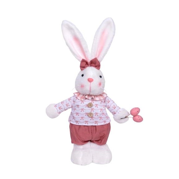 Easter Bunny Decoration, Large-Eared Rabbit Ornament for Easter Home & Party Decor – Festive Holiday Tabletop Display, 8.5 Inch Standing Resin Figurine