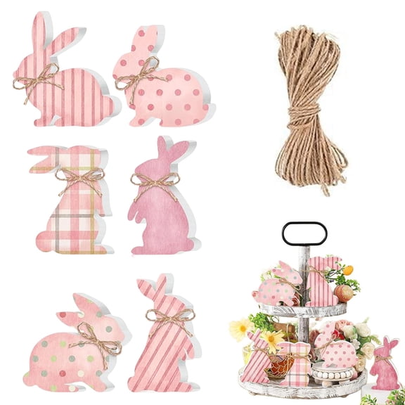 Easter Bunny Decoration, Standing Bunny Figurines for Table, Garden & Home, Reusable Holiday Decor
