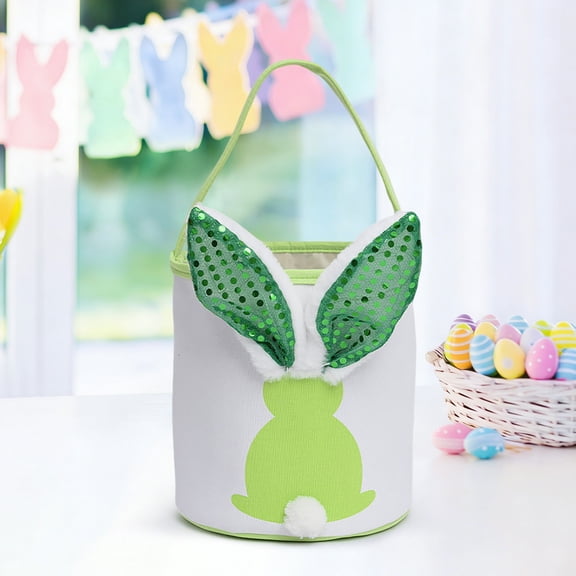 Easter Bunny Decorations Baskets for Easter Party Luminous Carrying Easter Buckets Candy Gift Bags