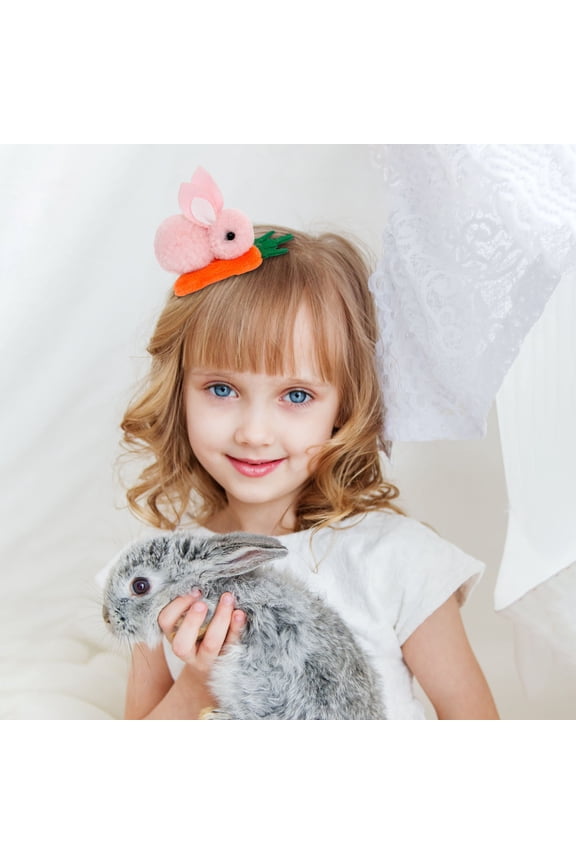 Easter Bunny Decorations, Easter Women's Hairpin Mini Carrot Hairpin Cute Children's Hairpin Easter Children's Gift Hairpin, Easter Decor Ornaments(Pink)