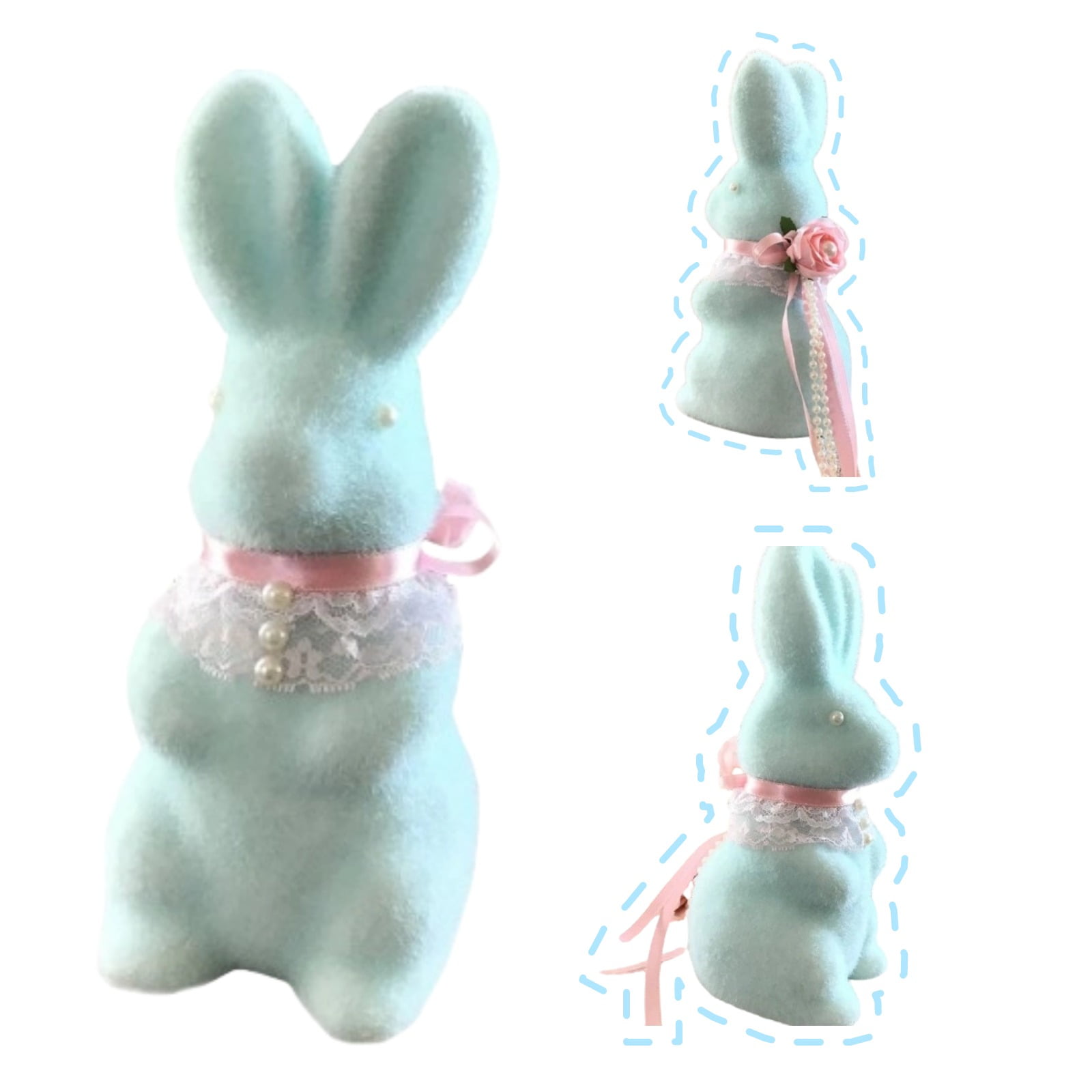 Easter Bunny, Easter Decorations, Easter Flocked Bunnies Figurine ...