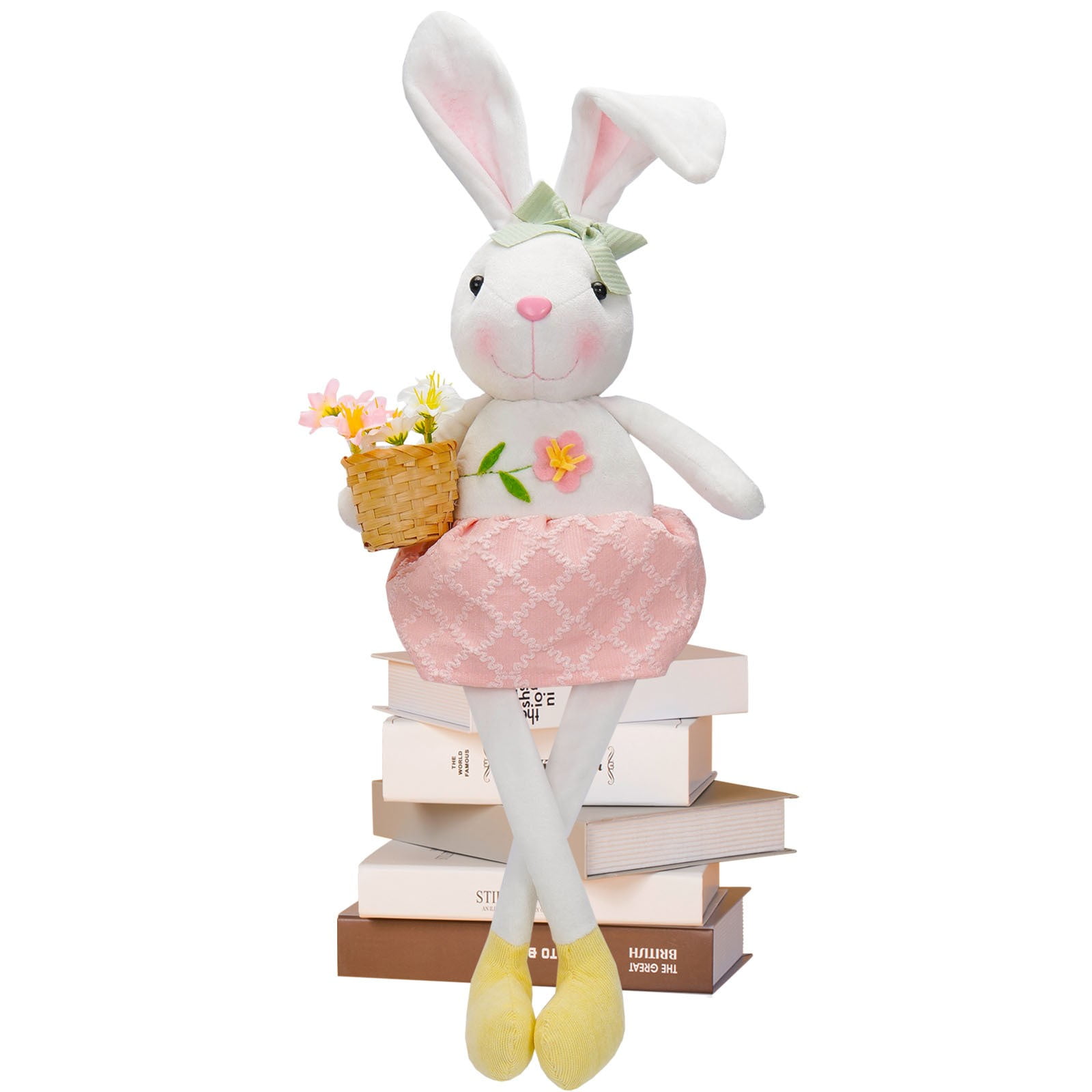 Easter Bunny Decorations! New Easter Bunny Doll Holding Carrot Flower ...