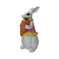 Easter Bunny Decorations Spring Home Decor Bunny Figurines,Easter Decoration Resin Ornament Design for Home Bunny, Suitable for Birthdays, Travel Commemorations A