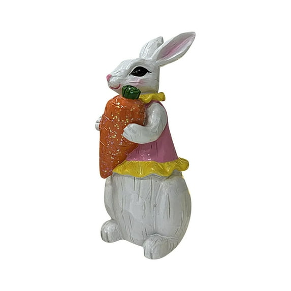 Easter Bunny Decorations Spring Home Decor Bunny Figurines,Easter Decoration Resin Ornament Design for Home Bunny, Suitable for Birthdays, Travel Commemorations A