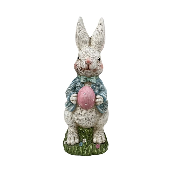 Easter Bunny Decorations Spring Home Decor Bunny Figurines(Easter Gray Rabbit)