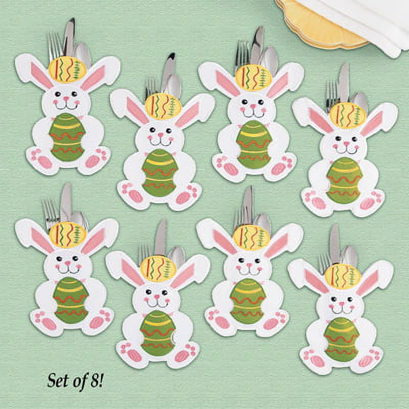 Easter Bunny Decorative Silverware Holders Set Of 8