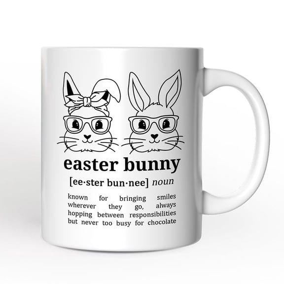 Easter Bunny Definition Personalized Mug, Funny Spring Gift With Custom Name
