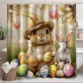 Easter Bunny Delight Shower Curtain Festive Easter Theme Colorful Eggs