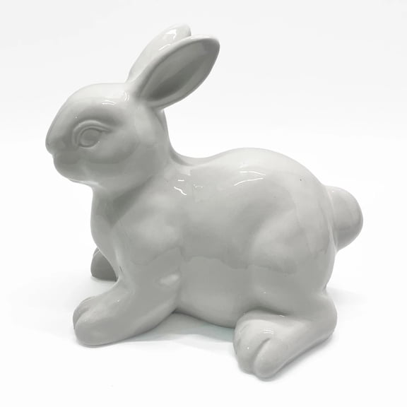 Easter Bunny Desktop Decoration - Cute Resin Rabbit Figurine for Spring Home Decor, Office Desk Ornament, Mantel Centerpiece, and Holiday Gift Idea, Pastel Animal Statue