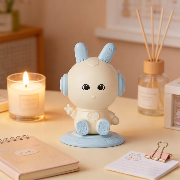 Easter Bunny Desktop Organizer, 7.48 Inch Plastic Pen Holder with Rabbit Design, Multi-Functional Storage Rack for Office Supplies, Cute Home Desk Accessory