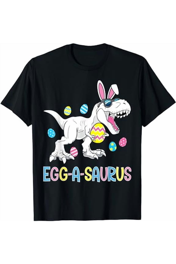 Easter Bunny Dinosaur Egg A Saurus TRex Kids Boys Toddlers T-Shirt