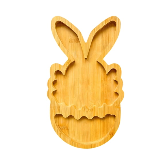 Easter Bunny Divided Fruit Tray Snack Platter – Cute Reusable Serving Tray for Kids, Parties, Picnics, Spring and Easter Holiday Gatherings