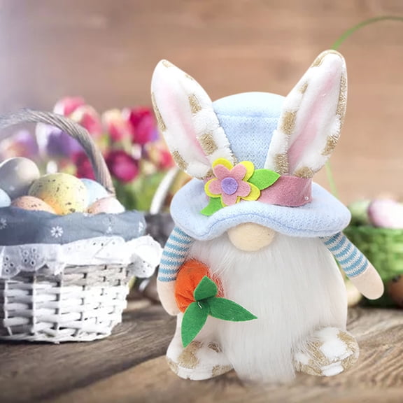 Easter Bunny Doll Plush Decoration, Cute Faceless Rabbit Ear Doll, Spring Easter Tabletop Ornament For Home Party Holiday Decor