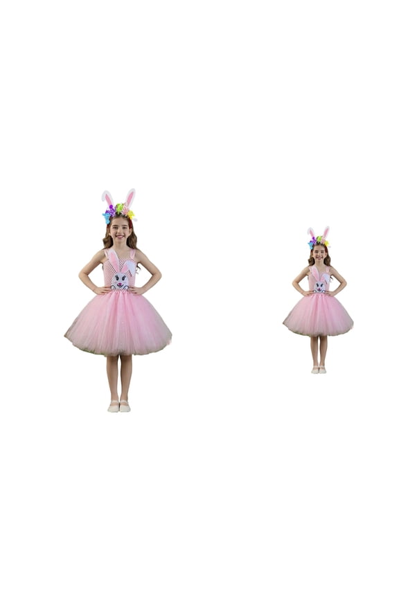 Easter Bunny Dress for Girls Tutu Party Gown with Ruffled Layers, for Holiday Celebration, Valentineâs Day, Mardi Gras, Ages 1-6