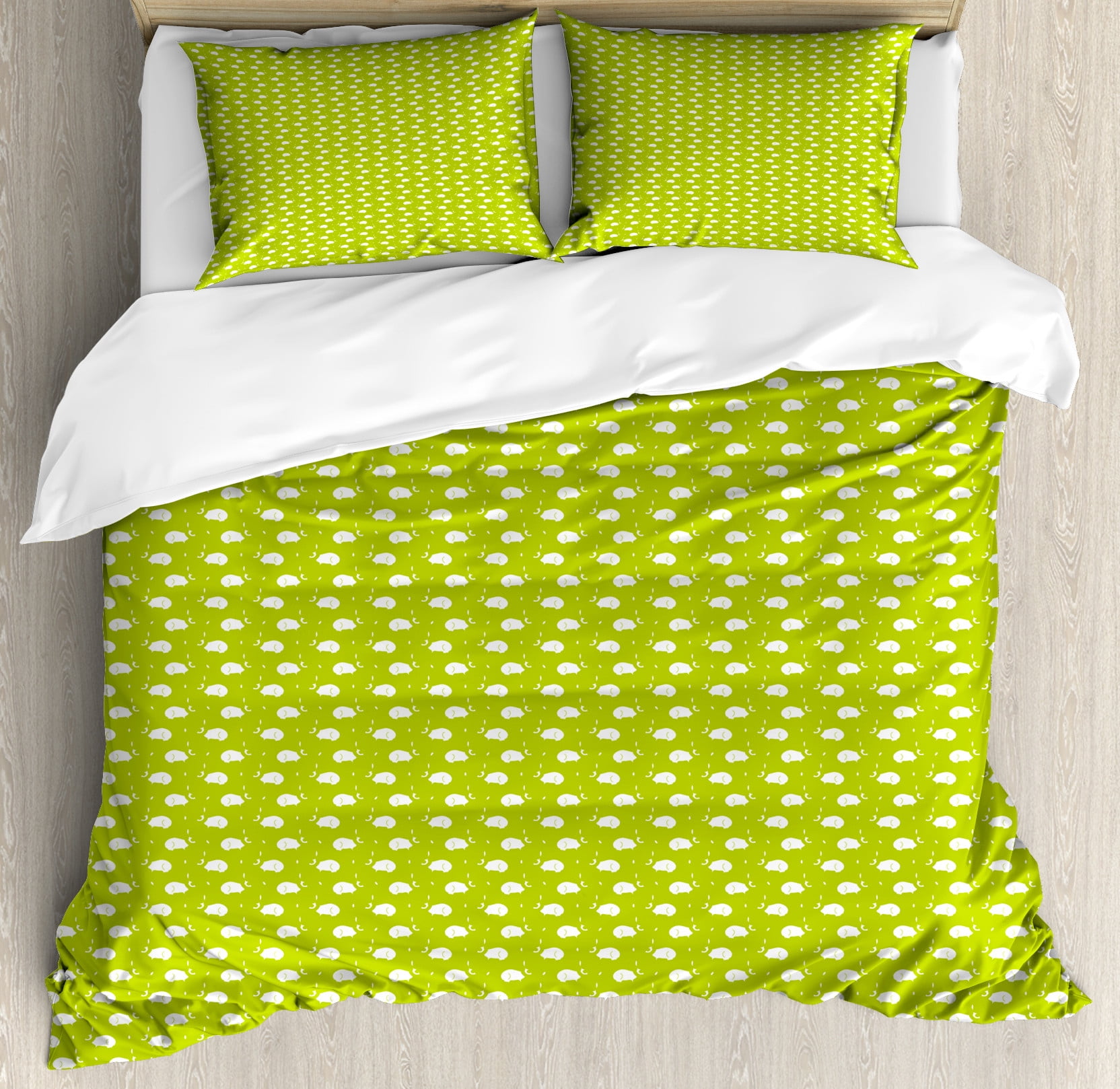 Easter Bunny Duvet Cover Set, Repetitive Pattern of Rabbit Eggs Doodle ...