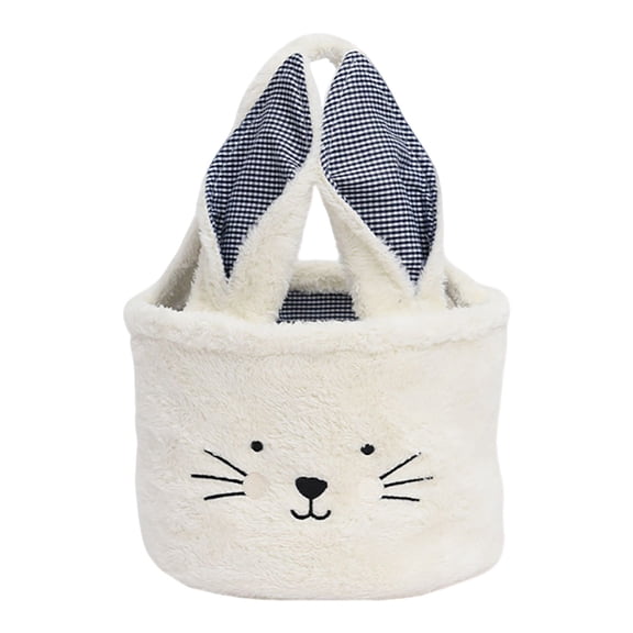 Easter Bunny Ear Basket – Large Capacity Easter Egg Hunt Bag for Kids | Reusable Fabric Candy Gift Tote with Holiday Theme Design
