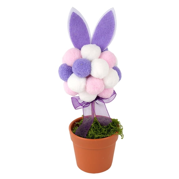 Easter Bunny Ear Bonsai Plants, Artificial Flower Pot Decor with Colorful Rabbit Figurines, Spring Home Table Centerpiece for Indoor Decor, Creative Holiday Gift