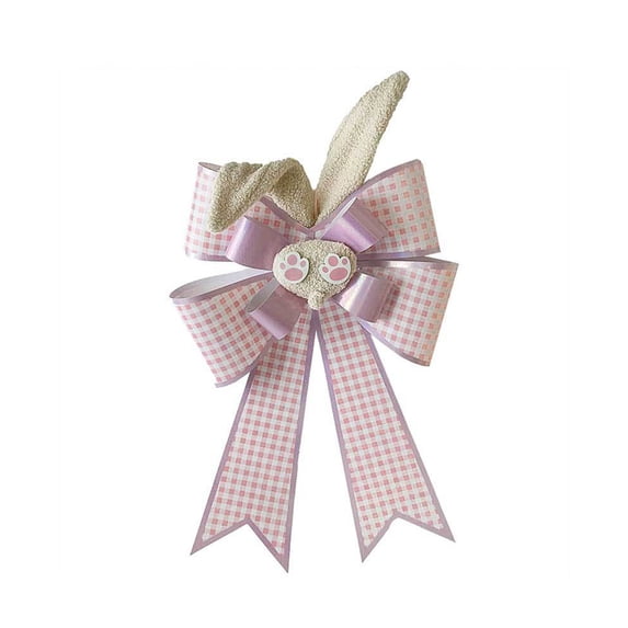 Easter Bunny Ear Bow Decoration for Wreath Large Burlap Bows Ornaments for Tree Topper Party Home Door Wall Decor
