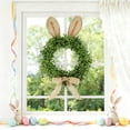 thumbnail image 1 of 19.6" Easter Bunny Wreath | Spring Bunny Shaped Artificial Flower with Colorful Daisies Bow | Suitable for Front Door Summer Holiday Wall Home Window Décor, 1 of 8